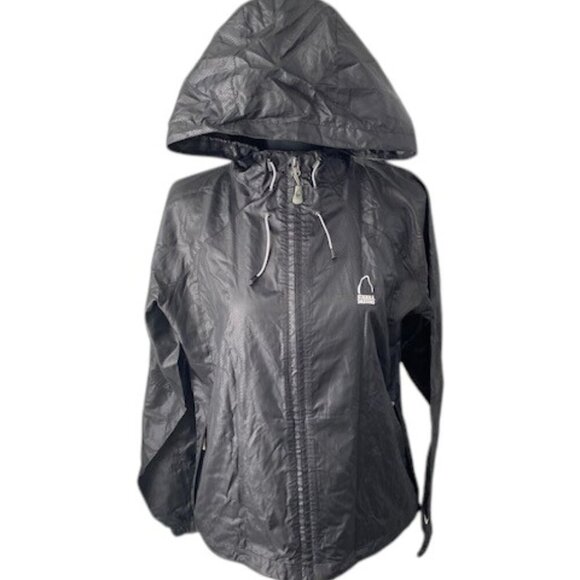 SIERRA DESIGNS Packable Hooded Travel Raincoat Rain Jacket Windbreaker Small - Picture 1 of 16